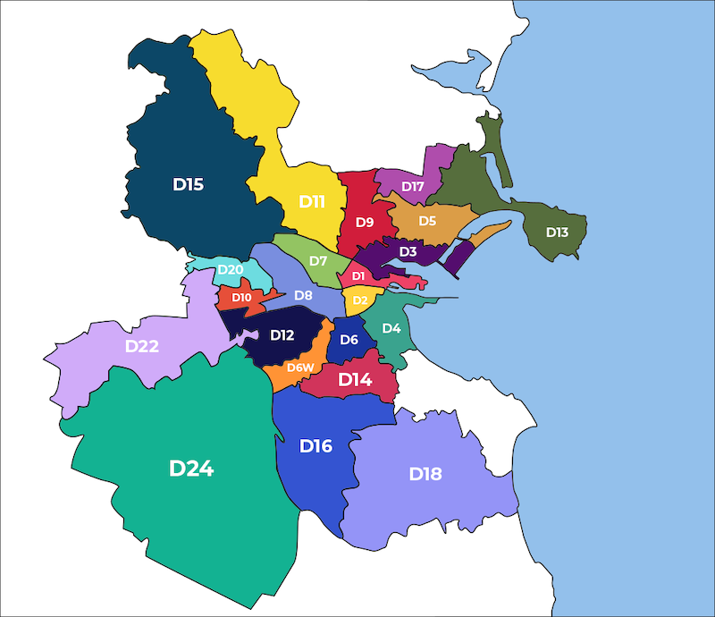 Onde ficar em Dublin: mapa dos distritos